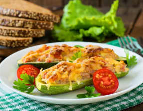 Courgettes farcies au saumon