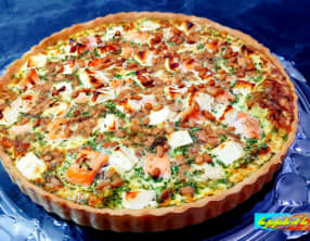 Quiche aux deux saumons et épinards