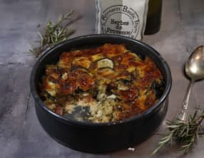 Gratin de courgettes tomate mozzarella et romarin