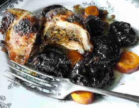 Cuisses de pintade farcies aux pruneaux et champignons
