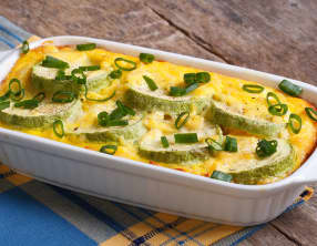 Gratin de courgettes, de chèvre et de chou-fleur