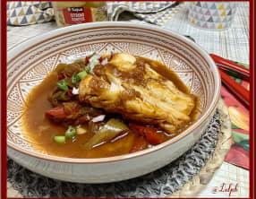 Cabillaud aux poivrons confits