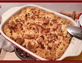 Crumble de coings pochés à la cannelle