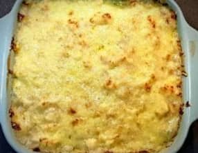 Gratin de chou-fleur, pommes de terre et béchamel