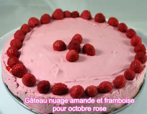 Gâteau nuage amande et framboise