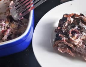 Gâteau sucré de pâtes Energus 10, fromage blanc et fruits rouges