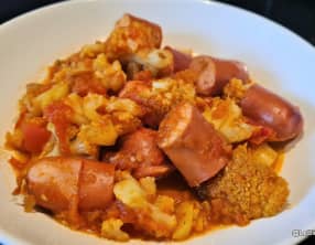 'Currywurst' au chou-fleur