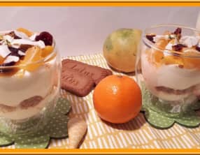 Crème nuage à la mangue, clémentine et spéculoos