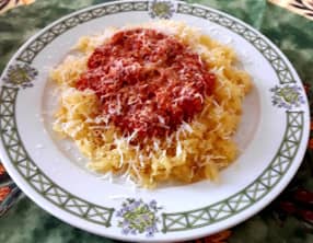 Courgette spaghetti sauce bolognaise poulet