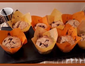 Muffins aux flocons d’avoine, sirop d’érable et chocolat