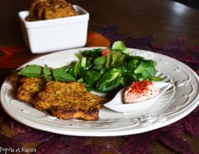 Galettes au chou fleur, Grana Padano et orties