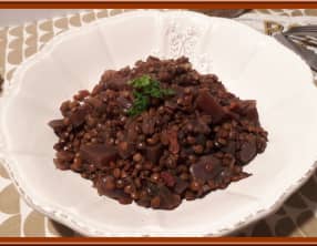 Lentilles aux oignons et betteraves