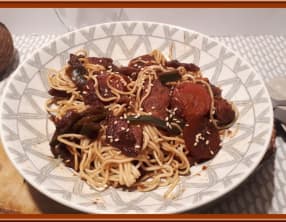 Wok de nouilles au poulet