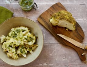 Chou fleur rôti au pesto