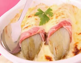 Gratin d'endives au jambon et béchamel