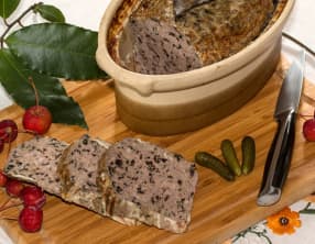 Terrine de foie de volaille aux trompettes de la mort