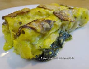 Cannelloni aux poireaux, champignons, épinards et Tomme de chèvre