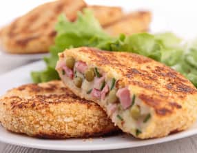 Galettes de pommes de terre au jambon