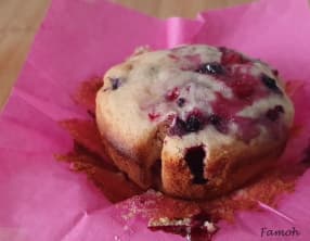 Muffins chocolat blanc fruits rouges
