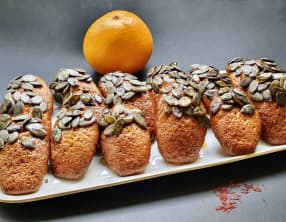 Madeleines au safran, orange et miel