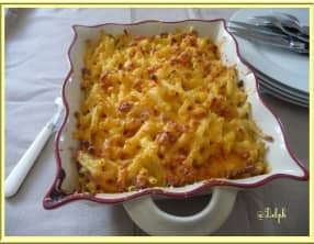 Gratin de macaronis au cheddar