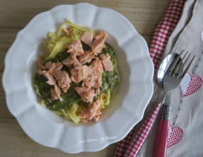 Tagliatelles à  l'oseille et au saumon
