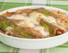 Poivrons farcis aux aubergines et aux pois chiches