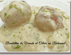 Boulettes de viande et céleri en béchamel