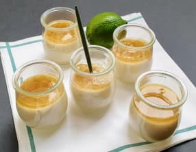 Panna cotta coco-citron vert