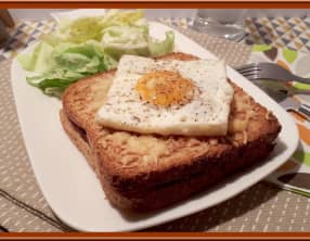 Croque madame au bleu