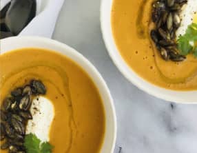 Soupe de potimarron, safran et orange