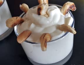 Mousse au fromage blanc et au beurre de cajou