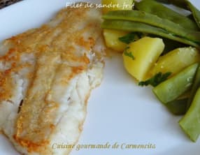 Filet de sandre frit et ses légumes