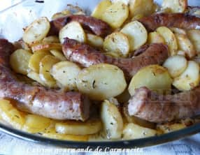 Saucisse de Toulouse confite et pommes de terre fondantes