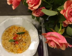 Risotto au potiron, amaretti et mostarda di frutta