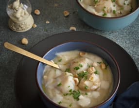 Mousseline de céleri et ses noix de Saint-Jacques poêlées