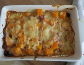 Gratin de riz à la butternut et maroilles