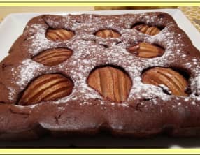 Moelleux chocolat mascarpone aux poires