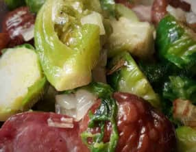 Poêlée de choux de Bruxelles et de marrons