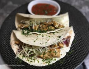 Tacos champignons poulet comté