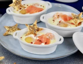 Oeuf cocotte au saumon fumé