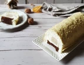 Bûche sans gluten vanille et noix