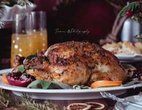 Chapon de Noël facile aux herbes