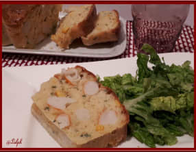 Cake au surimi, maïs et ciboulette