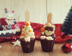 Sucettes en chocolat façon bombe en chocolat