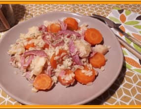 Blé aux carottes, panais et bacon au Cookéo
