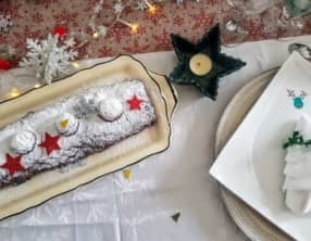 Bûche de Noël au chocolat et à la crème de marrons