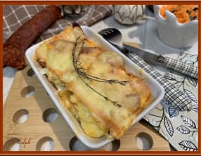 Gratin de pommes de terre, chorizo et raclette
