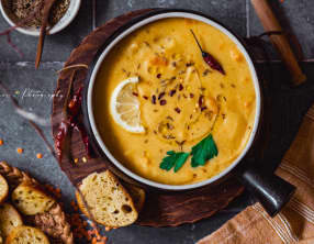 Soupe aux carottes et lentilles corail