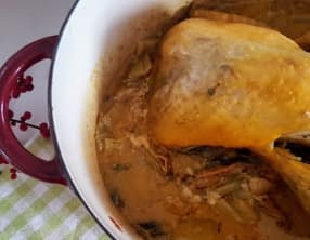 Pintade aux côtes de blettes